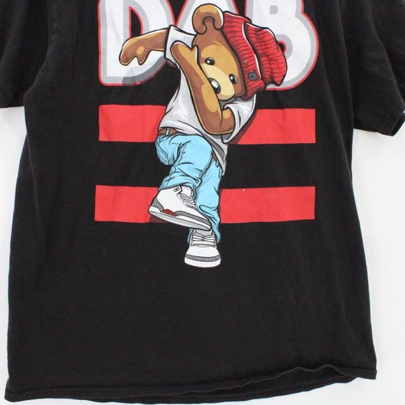 Vintage DELTA Pro Weight Shirt Mens Black DAB Bear Dancing Cotton Size Large L - Picture 3 of 8